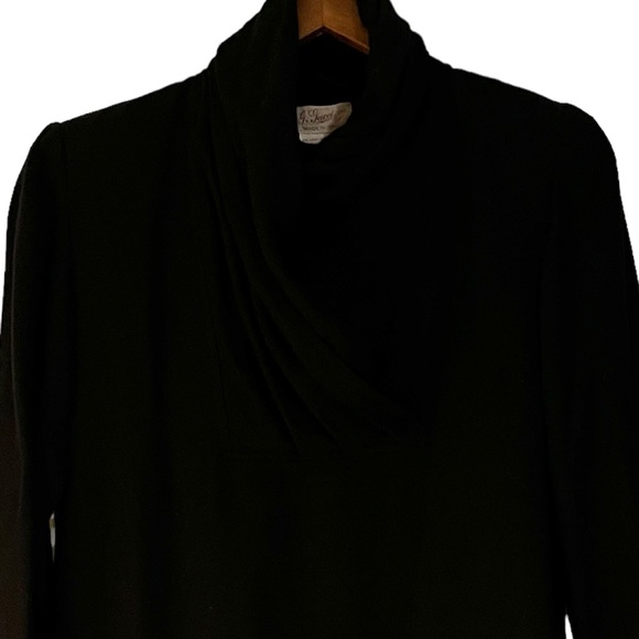 *SOLD* Gucci Vintage 1970’s Wool Blend Button Neck Back Pleated Hem Dress 40 - Picture 6 of 16